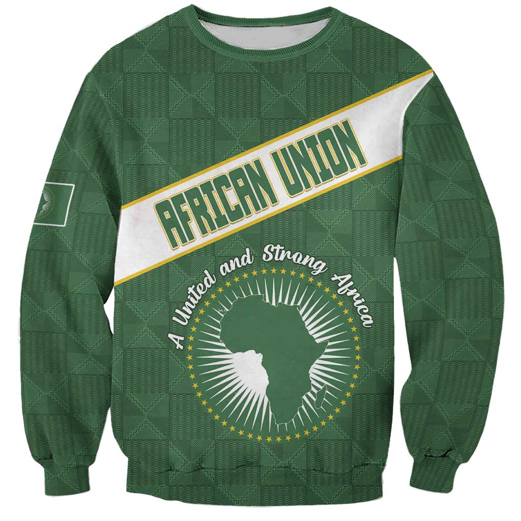 Personalized African Union Day Sweatshirt Emblem With Kente Pattern - Wonder Print Shop