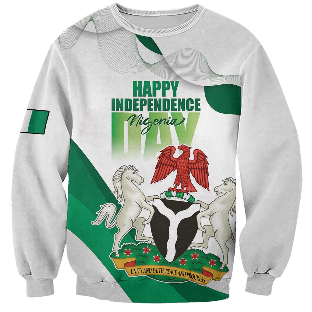 Personalized Nigeria Independence Day Sweatshirt Unity and Faith Peace and Progress - Wonder Print Shop
