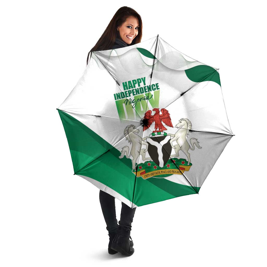 Nigeria Independence Day Umbrella Unity and Faith Peace and Progress - Wonder Print Shop