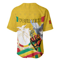 Personalized Guinea Independence Day Baseball Jersey Coat Of Arms With African Pattern - Wonder Print Shop