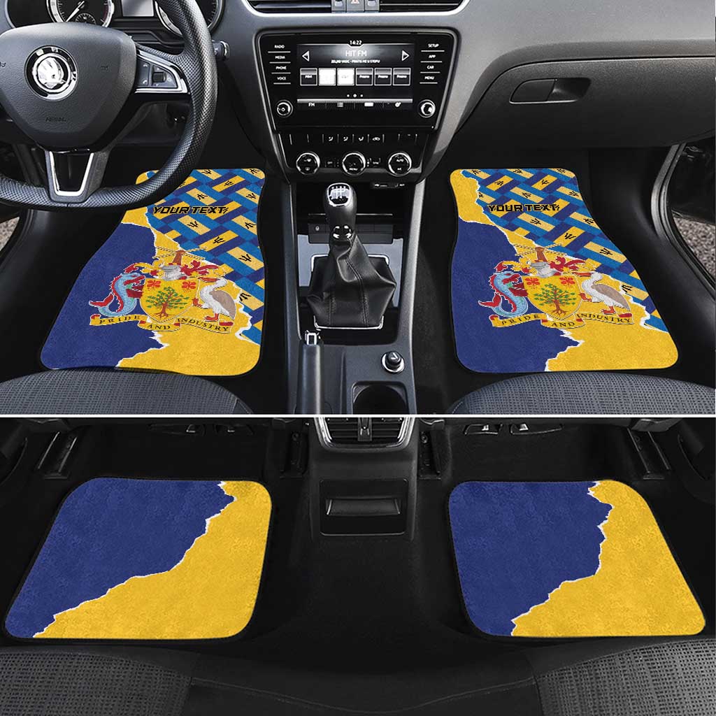 Personalised Barbados Independence Day Car Mats Flying Fish Flag Pattern - Wonder Print Shop