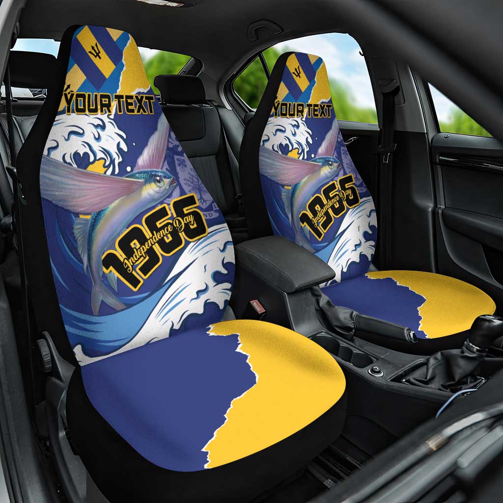 Personalised Barbados Independence Day Car Seat Cover Flying Fish Flag Pattern - Wonder Print Shop