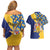 Personalised Barbados Independence Day Couples Matching Off Shoulder Short Dress and Hawaiian Shirt Flying Fish Flag Pattern - Wonder Print Shop