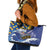 Personalised Barbados Independence Day Leather Tote Bag Flying Fish Flag Pattern