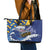 Personalised Barbados Independence Day Leather Tote Bag Flying Fish Flag Pattern