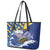 Personalised Barbados Independence Day Leather Tote Bag Flying Fish Flag Pattern