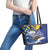 Personalised Barbados Independence Day Leather Tote Bag Flying Fish Flag Pattern