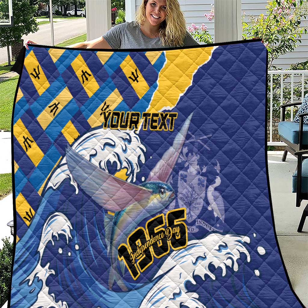 Personalised Barbados Independence Day Quilt Flying Fish Flag Pattern