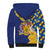 Personalised Barbados Independence Day Sherpa Hoodie Flying Fish Flag Pattern - Wonder Print Shop