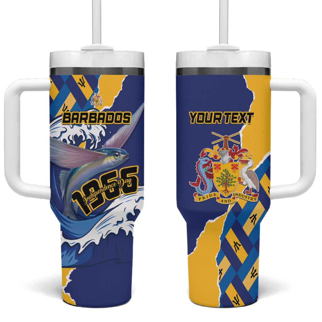 Personalised Barbados Independence Day Tumbler With Handle Flying Fish Flag Pattern - Wonder Print Shop