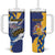 Personalised Barbados Independence Day Tumbler With Handle Flying Fish Flag Pattern - Wonder Print Shop