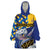 Personalised Barbados Independence Day Wearable Blanket Hoodie Flying Fish Flag Pattern - Wonder Print Shop