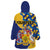 Personalised Barbados Independence Day Wearable Blanket Hoodie Flying Fish Flag Pattern - Wonder Print Shop