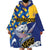 Personalised Barbados Independence Day Wearable Blanket Hoodie Flying Fish Flag Pattern - Wonder Print Shop