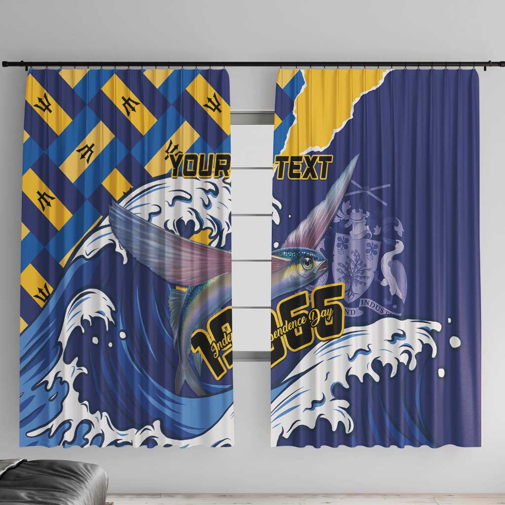 Personalised Barbados Independence Day Window Curtain Flying Fish Flag Pattern - Wonder Print Shop