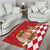 Monaco National Day Area Rug Coat Of Arms Mix Red Carnation Pattern - Wonder Print Shop