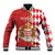 Monaco National Day Baseball Jacket Coat Of Arms Mix Red Carnation Pattern - Wonder Print Shop