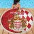 Monaco National Day Beach Blanket Coat Of Arms Mix Red Carnation Pattern - Wonder Print Shop