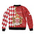 Monaco National Day Bomber Jacket Coat Of Arms Mix Red Carnation Pattern - Wonder Print Shop