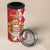 Monaco National Day 4 in 1 Can Cooler Tumbler Coat Of Arms Mix Red Carnation Pattern - Wonder Print Shop