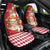 Monaco National Day Car Seat Cover Coat Of Arms Mix Red Carnation Pattern - Wonder Print Shop