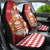 Monaco National Day Car Seat Cover Coat Of Arms Mix Red Carnation Pattern - Wonder Print Shop