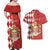 Monaco National Day Couples Matching Off Shoulder Maxi Dress and Hawaiian Shirt Coat Of Arms Mix Red Carnation Pattern - Wonder Print Shop