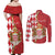 Monaco National Day Couples Matching Off Shoulder Maxi Dress and Long Sleeve Button Shirt Coat Of Arms Mix Red Carnation Pattern - Wonder Print Shop