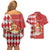 Monaco National Day Couples Matching Off Shoulder Short Dress and Hawaiian Shirt Coat Of Arms Mix Red Carnation Pattern - Wonder Print Shop