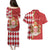 Monaco National Day Couples Matching Puletasi and Hawaiian Shirt Coat Of Arms Mix Red Carnation Pattern - Wonder Print Shop