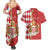 Monaco National Day Couples Matching Summer Maxi Dress and Hawaiian Shirt Coat Of Arms Mix Red Carnation Pattern - Wonder Print Shop