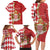 Monaco National Day Family Matching Long Sleeve Bodycon Dress and Hawaiian Shirt Coat Of Arms Mix Red Carnation Pattern - Wonder Print Shop