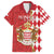 Monaco National Day Family Matching Off The Shoulder Long Sleeve Dress and Hawaiian Shirt Coat Of Arms Mix Red Carnation Pattern - Wonder Print Shop