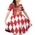 Monaco National Day Family Matching Off Shoulder Short Dress and Hawaiian Shirt Coat Of Arms Mix Red Carnation Pattern - Wonder Print Shop