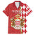 Monaco National Day Family Matching Short Sleeve Bodycon Dress and Hawaiian Shirt Coat Of Arms Mix Red Carnation Pattern - Wonder Print Shop