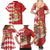 Monaco National Day Family Matching Summer Maxi Dress and Hawaiian Shirt Coat Of Arms Mix Red Carnation Pattern - Wonder Print Shop