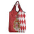 Monaco National Day Grocery Bag Coat Of Arms Mix Red Carnation Pattern