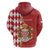 Monaco National Day Hoodie Coat Of Arms Mix Red Carnation Pattern - Wonder Print Shop