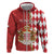 Monaco National Day Hoodie Coat Of Arms Mix Red Carnation Pattern - Wonder Print Shop