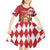 Monaco National Day Kid Short Sleeve Dress Coat Of Arms Mix Red Carnation Pattern - Wonder Print Shop