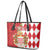 Monaco National Day Leather Tote Bag Coat Of Arms Mix Red Carnation Pattern - Wonder Print Shop