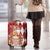 Monaco National Day Luggage Cover Coat Of Arms Mix Red Carnation Pattern - Wonder Print Shop