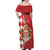 Monaco National Day Off Shoulder Maxi Dress Coat Of Arms Mix Red Carnation Pattern - Wonder Print Shop