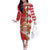 Monaco National Day Off The Shoulder Long Sleeve Dress Coat Of Arms Mix Red Carnation Pattern - Wonder Print Shop