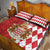 Monaco National Day Quilt Bed Set Coat Of Arms Mix Red Carnation Pattern - Wonder Print Shop