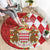 Monaco National Day Round Carpet Coat Of Arms Mix Red Carnation Pattern