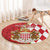 Monaco National Day Round Carpet Coat Of Arms Mix Red Carnation Pattern