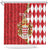 Monaco National Day Shower Curtain Coat Of Arms Mix Red Carnation Pattern