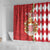 Monaco National Day Shower Curtain Coat Of Arms Mix Red Carnation Pattern