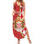 Monaco National Day Summer Maxi Dress Coat Of Arms Mix Red Carnation Pattern - Wonder Print Shop